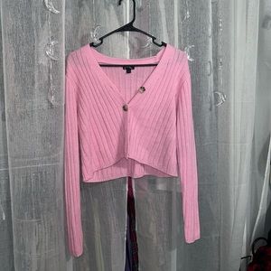 light pink button up knitted cardigan